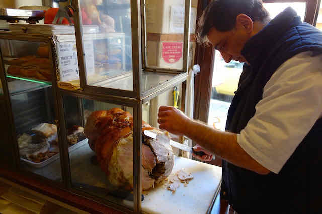 Slicing Porchetta al Forno