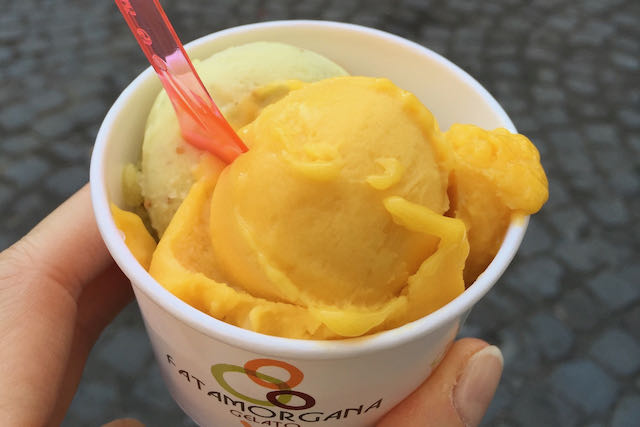 mango fig gelato at fatamorgana