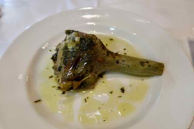 artichoke at la fiammetta