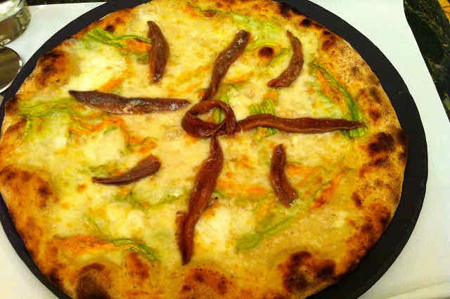 Zucchini flowers and anchovies