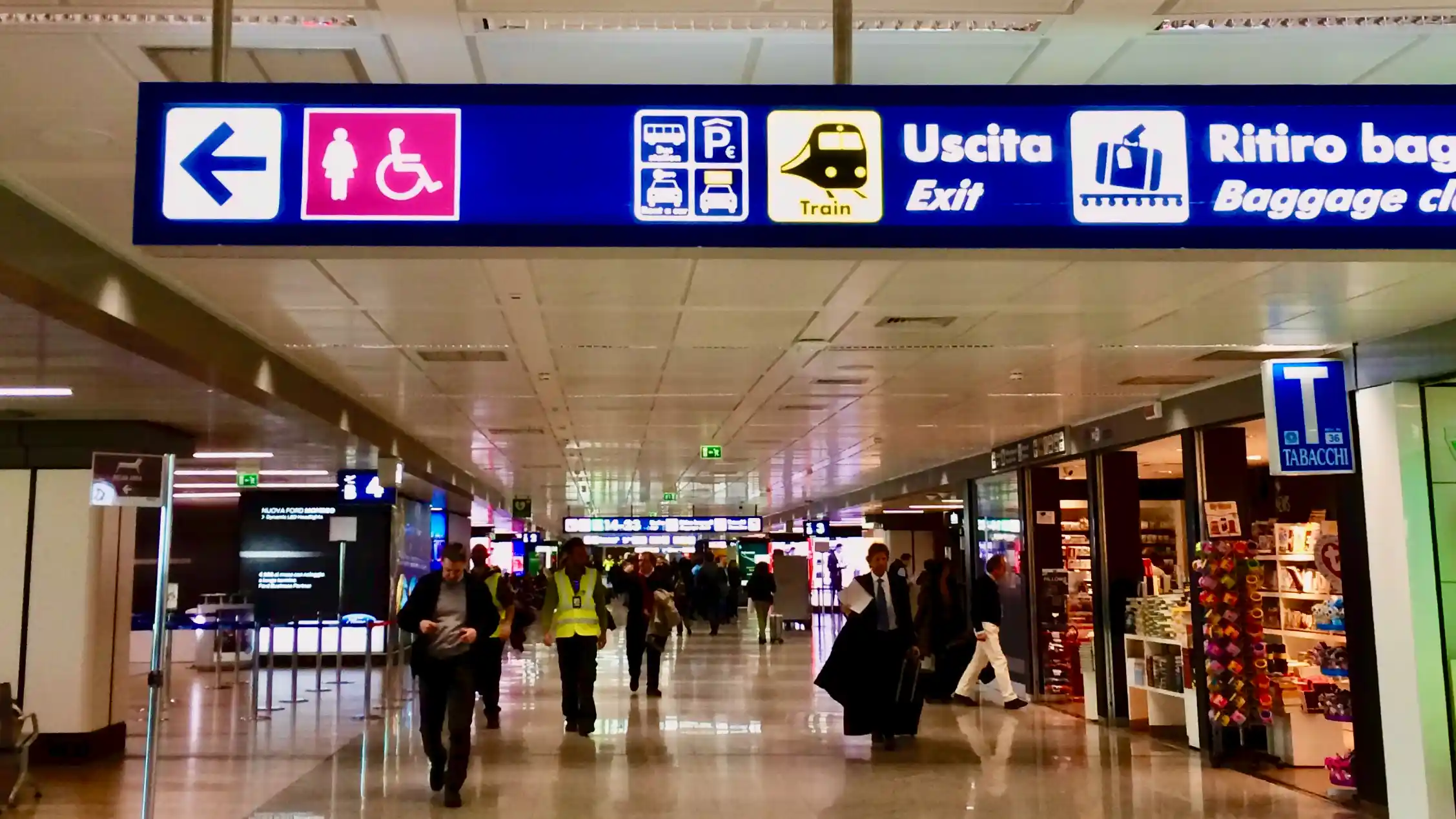 fiumicino airport train sign