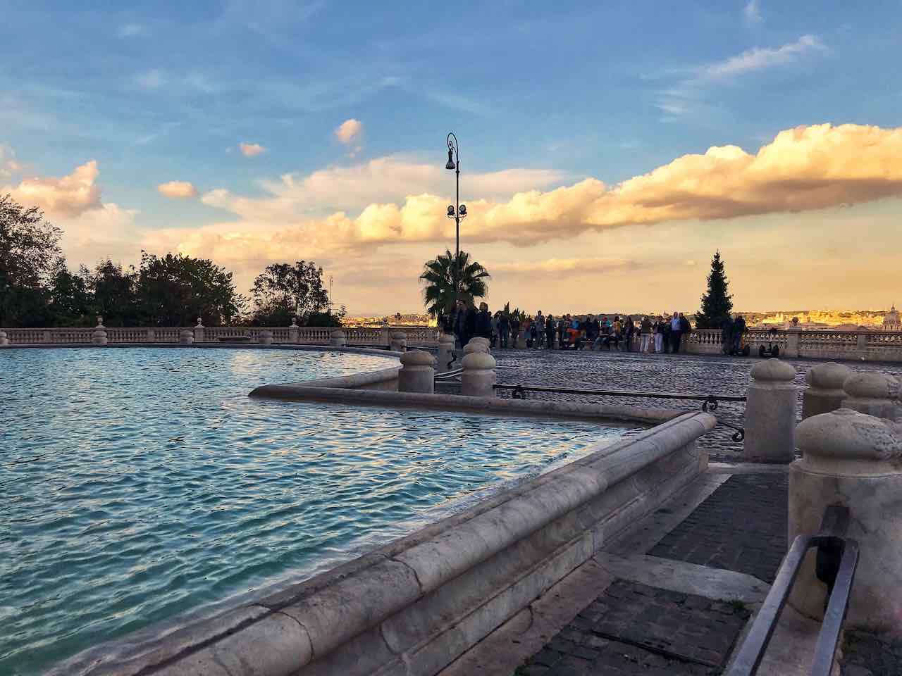 fontanone gianicolo hill basin sunset