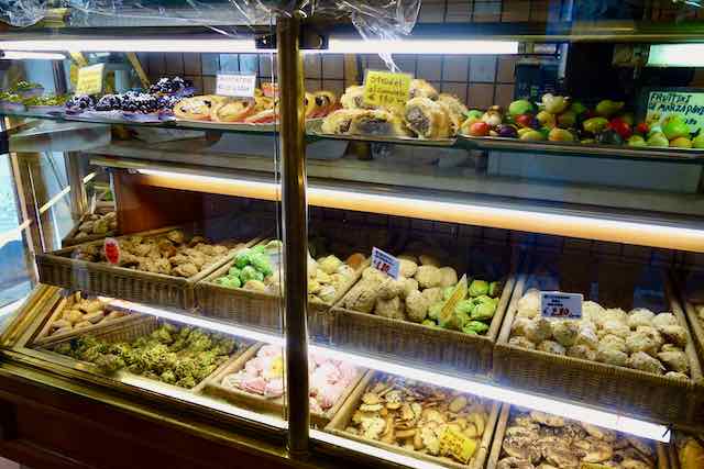 pastry selection at antico forno stelletta bakery