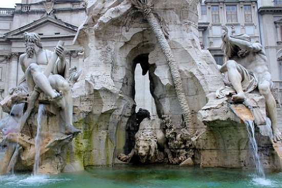 four rivers fountain with open base