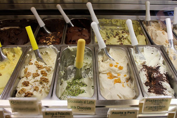 pistacchio varieties of gelato at gelateria dei gracchi