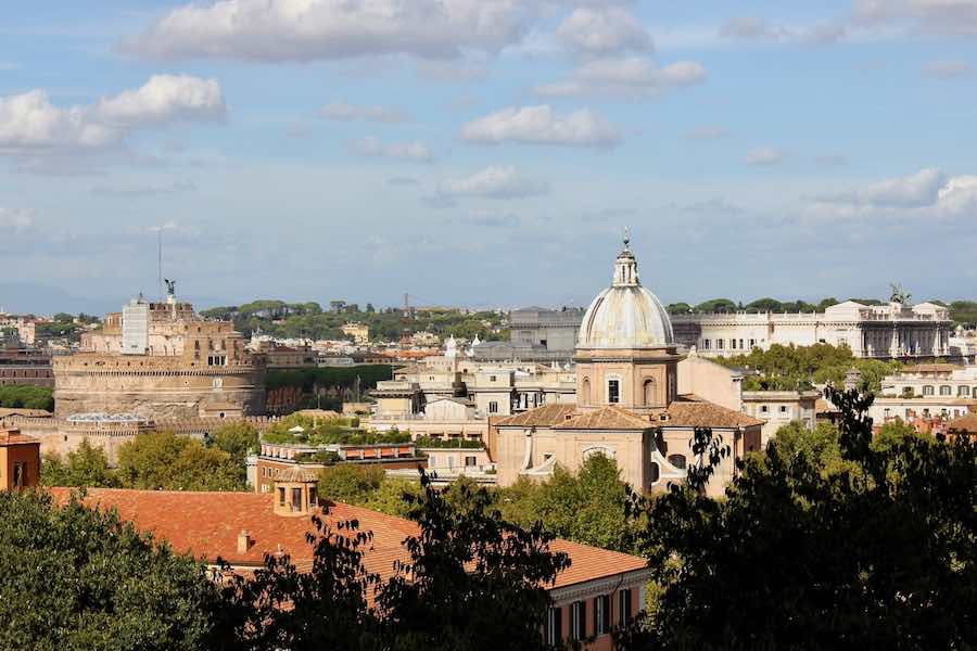 gianicolo view with castel sant angelo