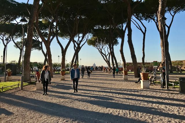 giardino degli aranci at dusk in march
