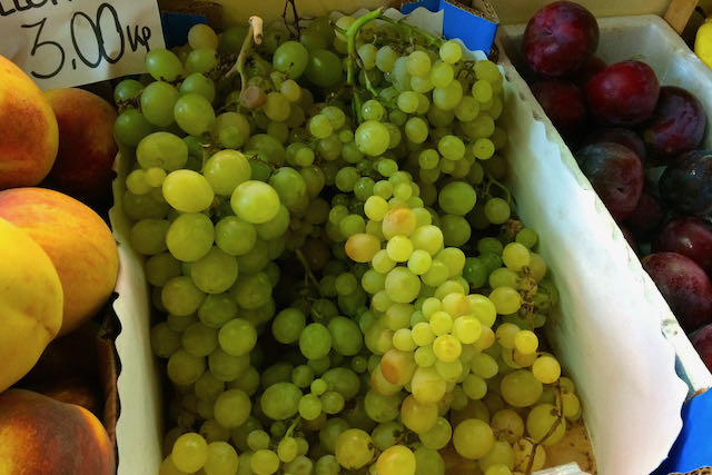 grapes at the market in rome in september