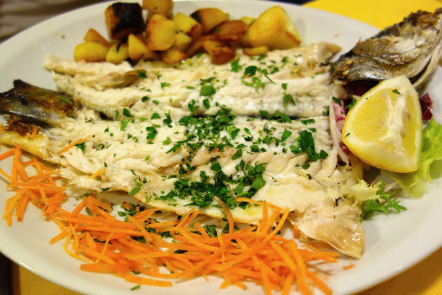 grilled sea bream at romolo e remo