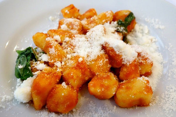 home-made gnocchi at hostaria romana