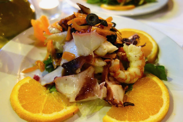 seafood salad at il falchetto