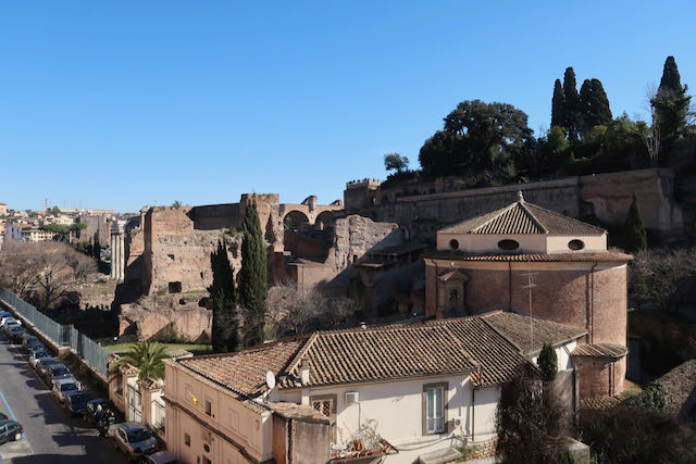 View from the Roman forum of Unique Palatino restaurant