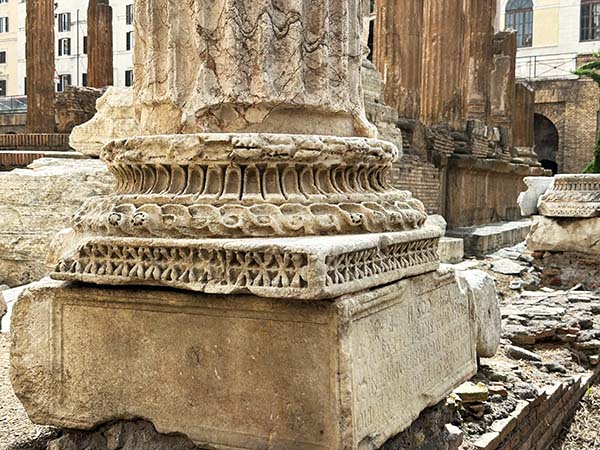 ancient roman column in Largo Argentina