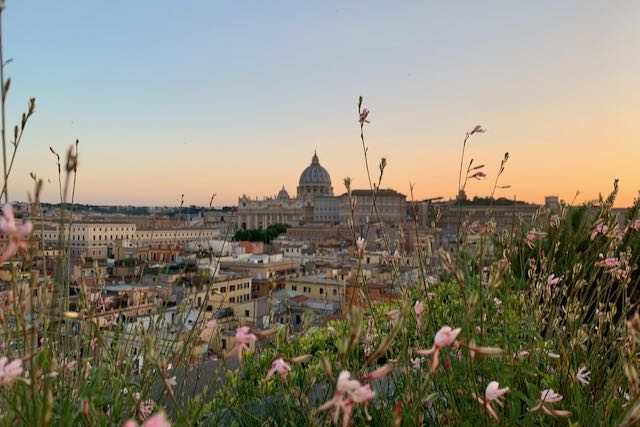 sunset from les etoiles in rome in june