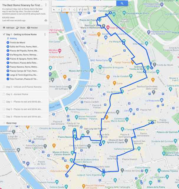 map of day 1 itinerary map of day 1 itinerary