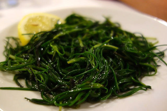 agretti al limone at settimio al pellegrino