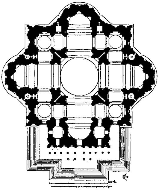 greek cross plan for saint peter's basilica