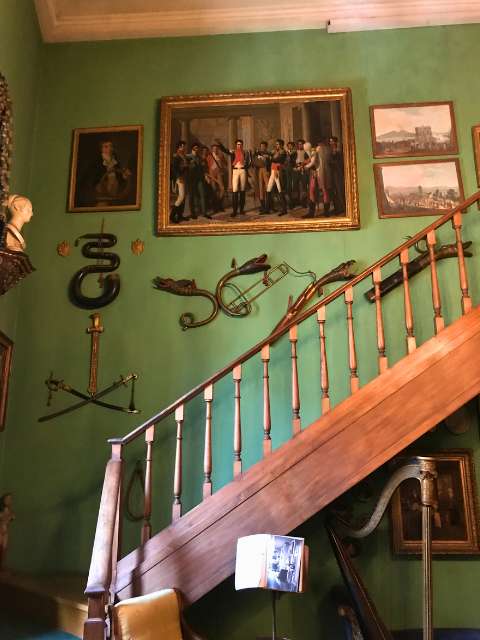 museo napoleonico staircase with exhibits