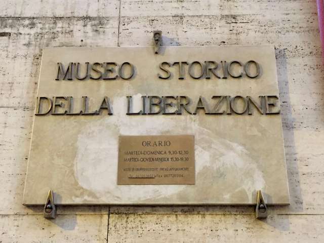 museo storico della liberazione entrance plaque