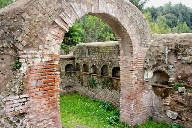 ruins of an ancient necropolis in Ostia Antica