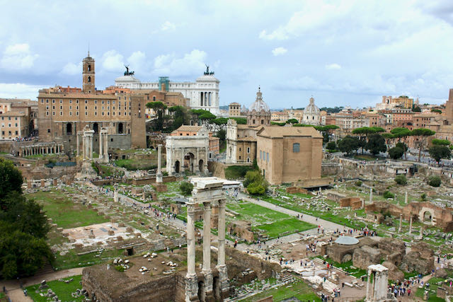 roman forum from palatine hill