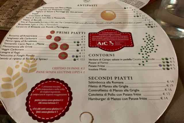 gluten-free menu at pantha rei