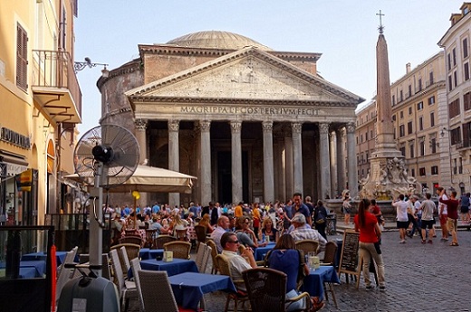 rome in august at pantheon