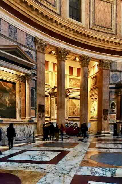 pantheon inside at night