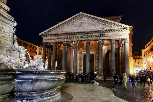 pantheon at night