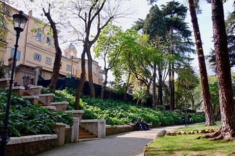pin smaller secret garden in park sant andrea quirinale