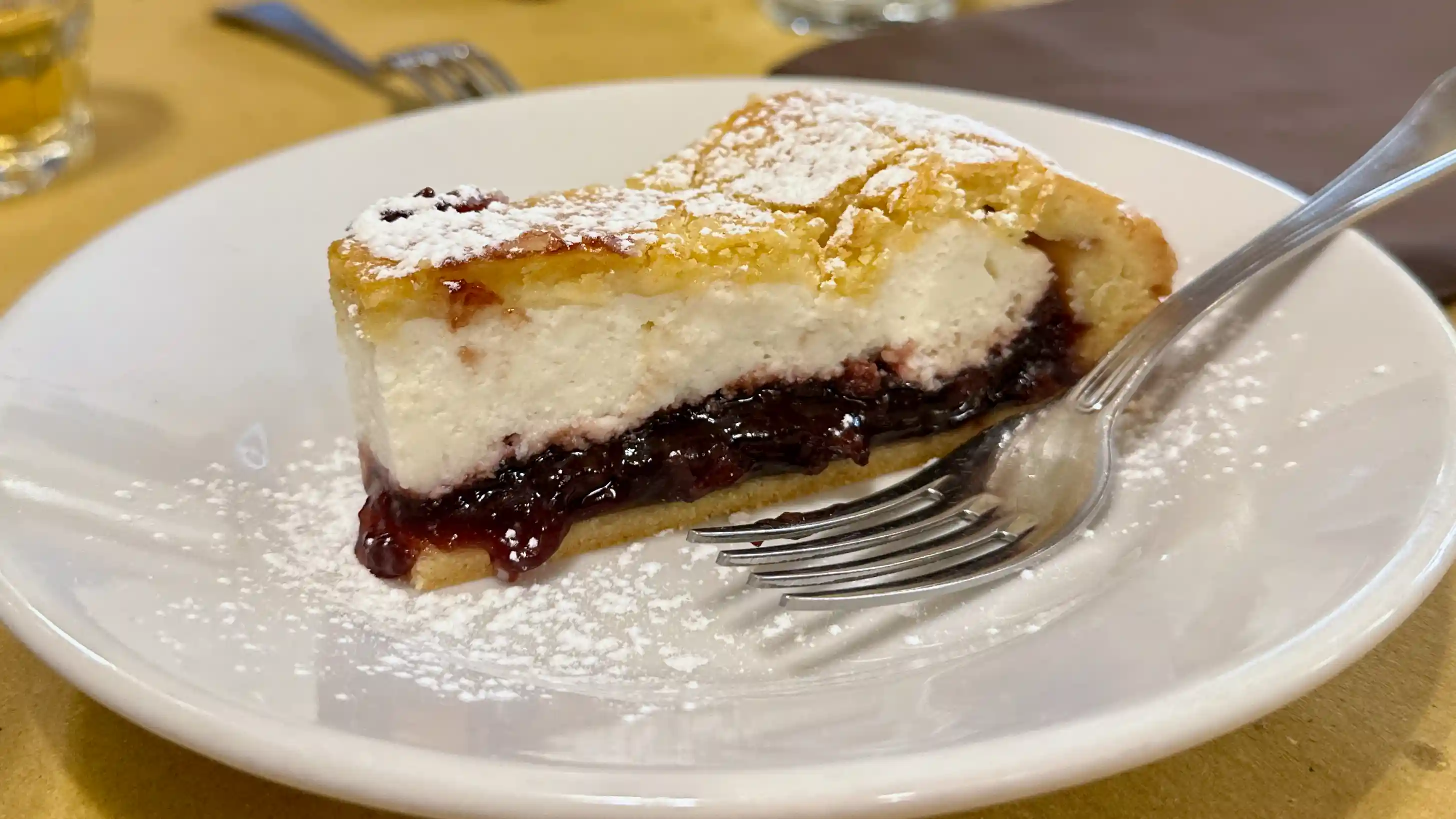 torte of ricotta and sour cherries at piatto romano torte of ricotta and sour cherries at piatto romano