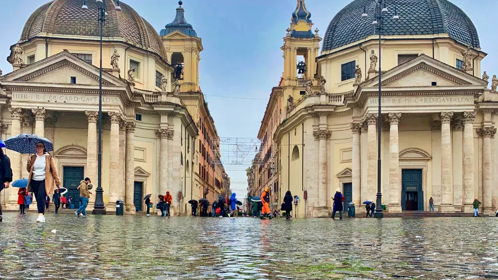 piazza del popolo rain piazza del popolo rain