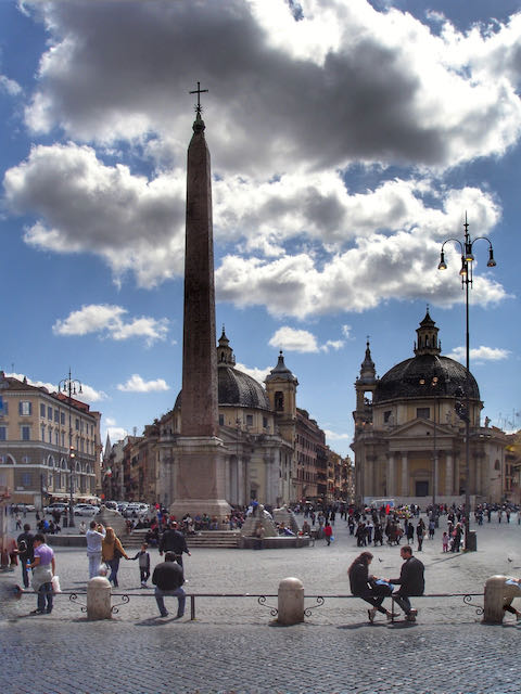 Augustus' obelisk in Piazza del Popolo Augustus' obelisk in Piazza del Popolo