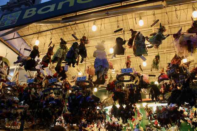 befana witches for sale at the old Piazza Navona Christmas market befana witches for sale