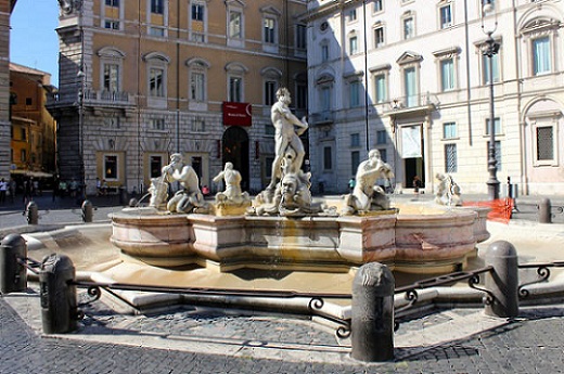il moro fountain at piazza navona in rome