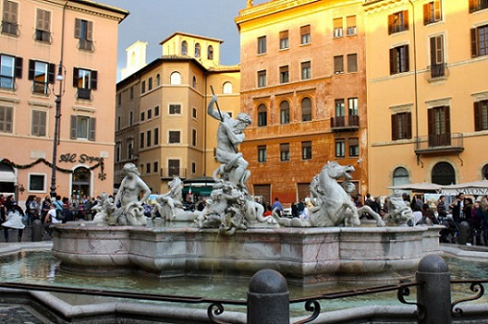 neptune fountain in piazza Navona in Rome neptune fountain in piazza Navona in Rome