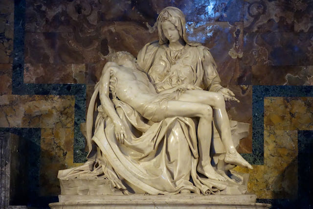 michelangelo's pietà inside saint peter's basilica