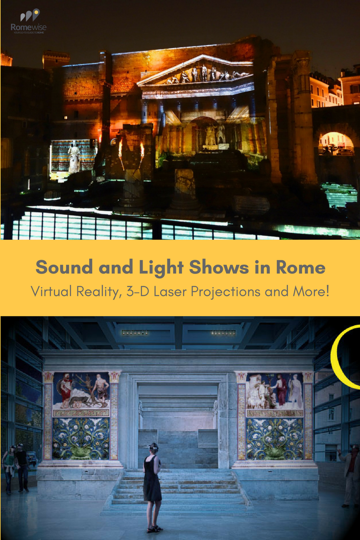 Light and sound shows in Rome - virtual reality. 3-D laser projections, and more! By Romewise
