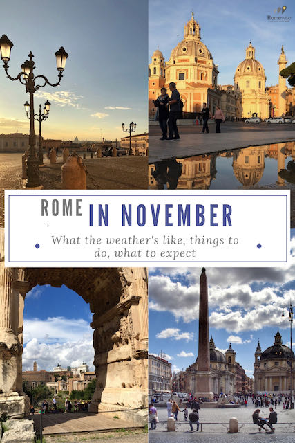Rome in November - What the weather's like, what to pack, and things to do. By Romewise.