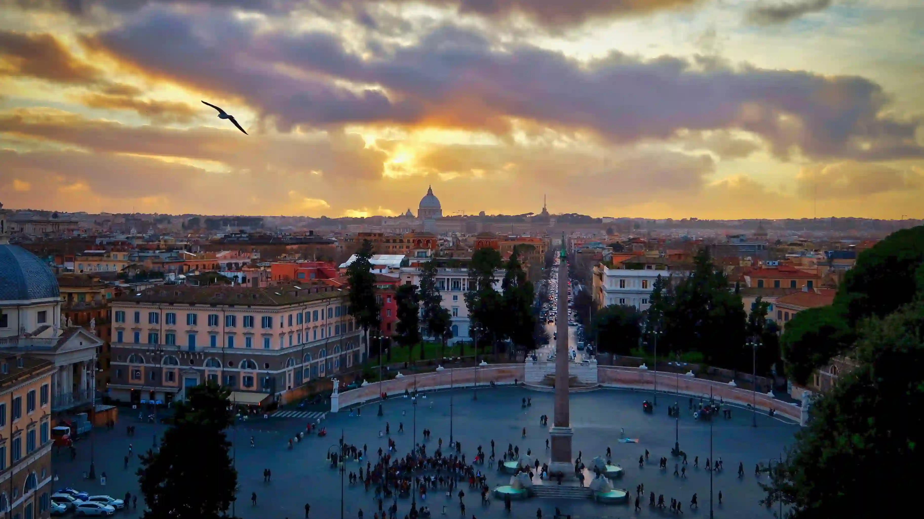 rooftop views of rome from pincio pincio piazza del popolo sunset january