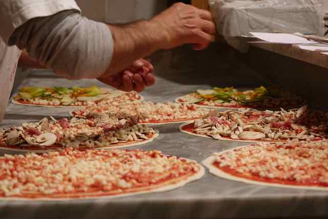 making pizza