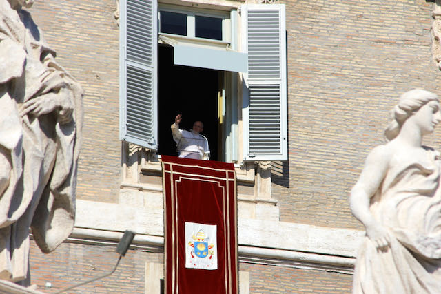 Pope Frances giving the Angelus