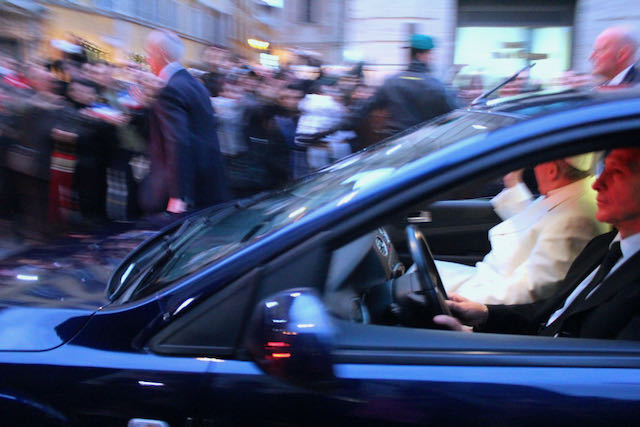 pope francis driving by