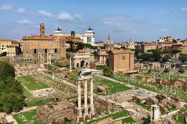 roman forum from palatine hill