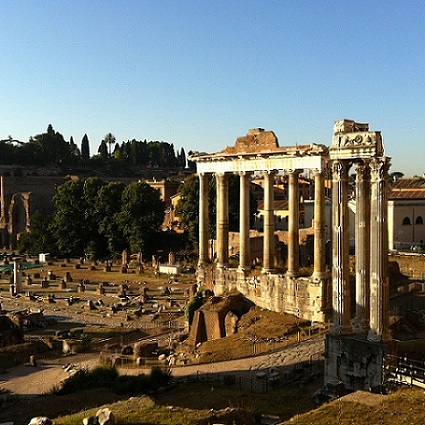 roman forum as seen from capitoline hill