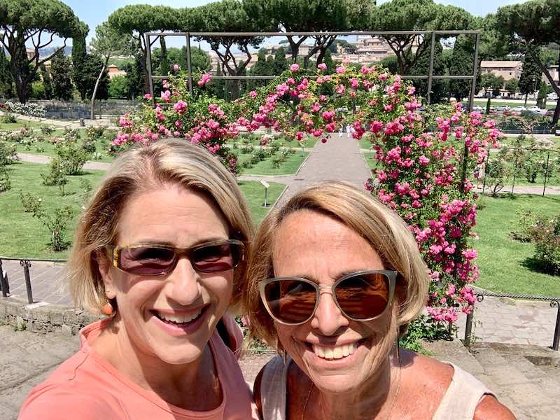rome rose garden Heart of roses in rose garden - Elyssa and friend