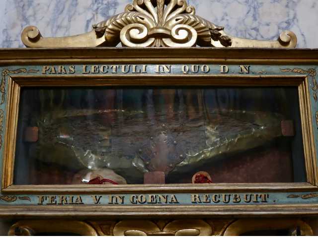 relic of the last supper bench in the sancta sanctorum relic of the last supper bench in the sancta sanctorum