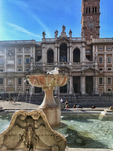 fountain in front of St Mary Major basilica Fountain in front of Santa Maria Maggiore