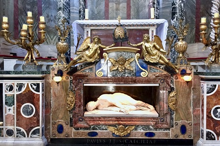 Saint Cecilia, by baroque sculptor Stefano Maderno Saint Cecilia, by baroque sculptor Stefano Maderno