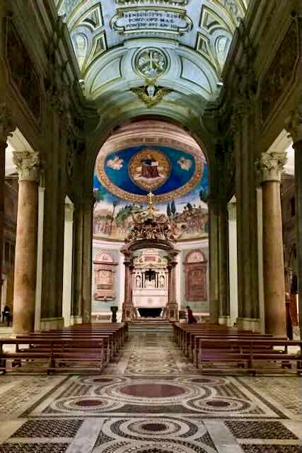 the inside of the church of Santa Croce in Gerusalemme